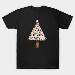 Christmas Baseball Ball tree lights Funny Sports Xmas Gifts T-Shirt